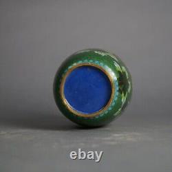 Antique Japanese Meiji Cloisonne Floral Enameled Vase C1920