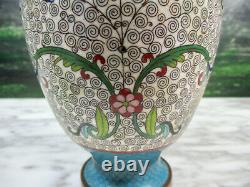 Antique Japanese Meiji Era Cloisonne Enamel Copper Vase