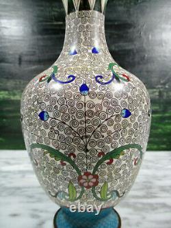 Antique Japanese Meiji Era Cloisonne Enamel Copper Vase