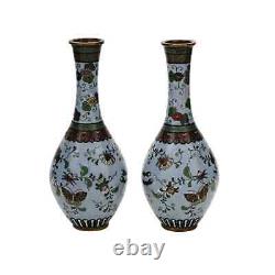 Antique Japanese Meiji Era Cloisonne Enamel Vases