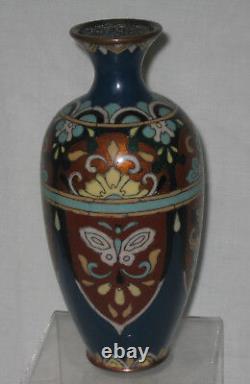 Antique Japanese Meiji Era Cloisonne Vase 19 cent. 7.5 t