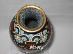 Antique Japanese Meiji Era Cloisonne Vase 19 cent. 7.5 t