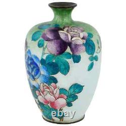 Antique Japanese Meiji Era Ginbari Cloisonne Vase