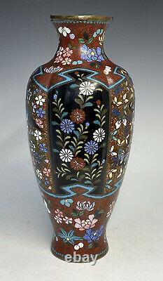 Antique Japanese Meiji Era Squash Melon Form Cloisonne Enamel Vase 19th C