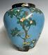 Antique Japanese Meiji Era Totai Shippo Cloisonne On Porcelain Vase 19th C