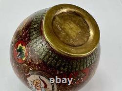 Antique Japanese Meiji Era (late 1800's) Cloisonné Ginger Jar Style 3.5