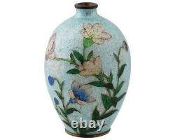 Antique Japanese Meiji Ginbari Cloisonne Enamel Vase