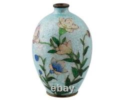 Antique Japanese Meiji Ginbari Cloisonne Enamel Vase