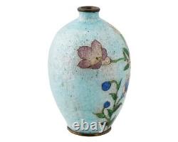 Antique Japanese Meiji Ginbari Cloisonne Enamel Vase