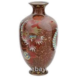 Antique Japanese Meiji Goldstone Cloisonne Vase