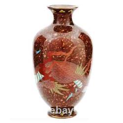 Antique Japanese Meiji Goldstone Cloisonne Vase