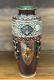 Antique Japanese Meiji Nagoya Cloisonne Enamel Vase, Dragons + Phoenix