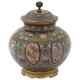 Antique Japanese Meiji Period Enamel Jar With Lid
