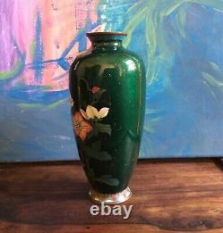 Antique Japanese Meiji Period cloisonne floral vase