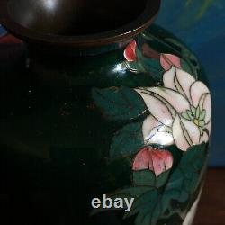 Antique Japanese Meiji Period cloisonne floral vase