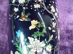 Antique Japanese Meiji cloisonne vase 7.25