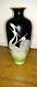 Antique Japanese Meiji Era Foil Cloisonne Signed Vase With Cranes Birds Decoration