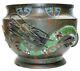 Antique Japanese Meji Era Impressive Bronze Champleve Dragon Large Vase Pot Rare