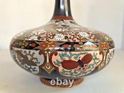 Antique Japanese Pair of Cloisonné Vases in Perfect Condition