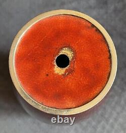 Antique Japanese Pigeon Blood Ginbari Silver Foil Bamboo Cloisonne Vase 12 1/8