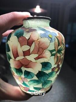 Antique Japanese Plique A Jour Vase Meiji Showa Cloisonné