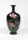 Antique Japanese Signed Meiji Period Cloisonné Vase With Bird Floral Scene 4-3/4