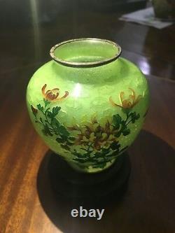 Antique Japanese Taisho Period Plique A Jour Cloisonne Vase By Kato Suzue