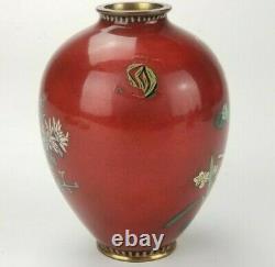 Antique Japanese Wire Cloisonne Bronze Small Vase Meiji Period 4.9