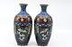 Antique, Japanese, Cloisonne Pair Vases, 7 Inches Tall