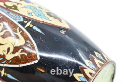 Antique Japanese cloisonne vase, 11.75 inches tall