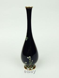 Antique Japanese cloisonne vase Sparrow in bamboo