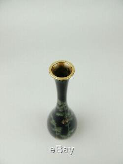 Antique Japanese cloisonne vase Sparrow in bamboo
