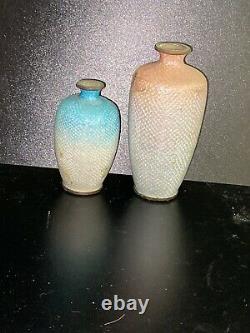 Antique Japanese ginbari cloisonné enamel bronze vase Lady dragon Edo Meiji Peri