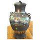 Antique Kangxi Style Chinese Or Japanese Copper Cloisonne Champleve Vase Lamp