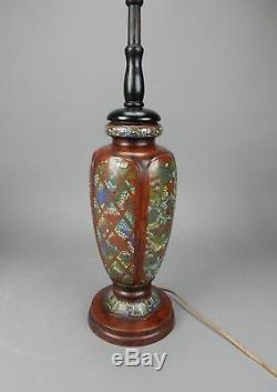 Antique Large Japanese Bronze and cloisonné vase mounted as lamp