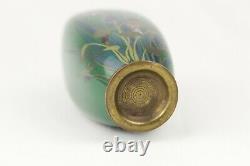Antique MEIJI Japanese IRIS Flowers Cloisonne Silver Wire Vase 19th Early 20th c