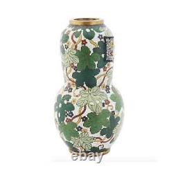 Antique Meiji Japanese Cloisonne Gourd Shape Vase