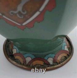 Antique Meiji Japanese Cloisonne Pheasant Dragon Vases 11 Tall- Read