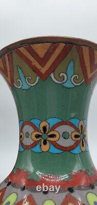 Antique Meiji Japanese Cloisonne Pheasant Dragon Vases 11 Tall- Read