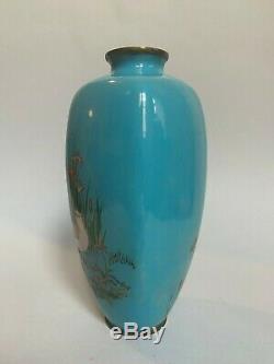 Antique Meiji Period Japanese Cloisonne Enamel Vase
