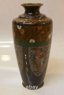Antique Meiji Period Japanese Cloisonné Vase Dragon & Phoenix Design
