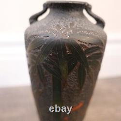 Antique Meiji Period Japanese Totai Shippo Bamboo Cloisonne Vase 1890s Damaged