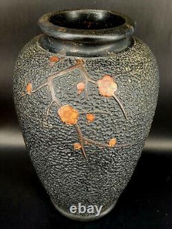 Antique Meiji Period Japanese Totai Shippo Tree Bark Cloisonne Vase 1890s s-3J