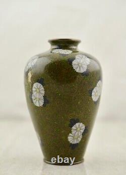 Antique Meiji-period Japanese Cloisonne floral goldstone vase attr. Namikawa
