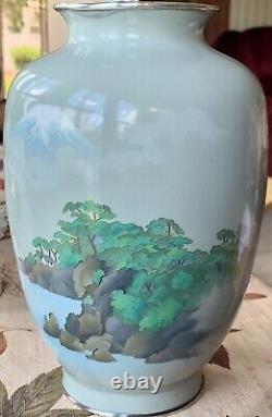 Antique Meji Era Extremely Fine Scenic Gonda Hirosuke Japanese Cloisonné Vase