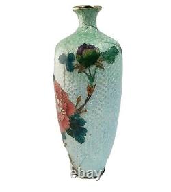 Antique Ota Hyozo Japanese Meiji Period Cloisonne Ginbari Guilloche Foil Vase 6