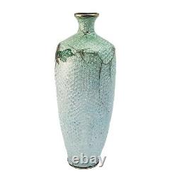 Antique Ota Hyozo Japanese Meiji Period Cloisonne Ginbari Guilloche Foil Vase 6