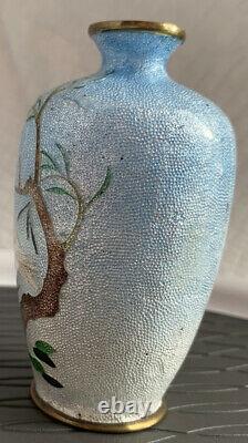 Antique Small Foil Cloisonne Enamel Ginbari Vase Japanese