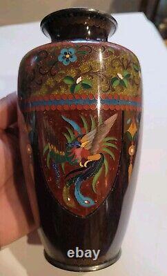 Antique VASE, Dragon Phoenix, Top Bottom Silver 6 Gorgeous