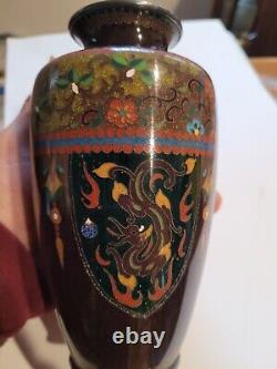 Antique VASE, Dragon Phoenix, Top Bottom Silver 6 Gorgeous